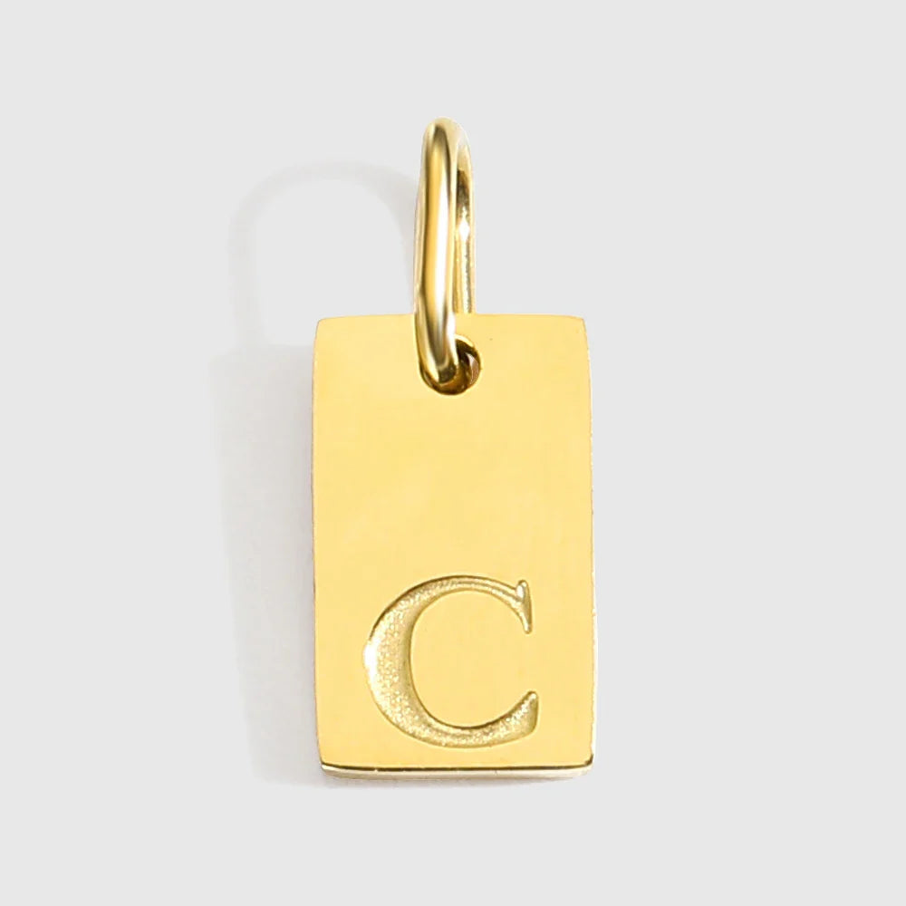 Alphabet Charm Pendant for Necklaces Stainless Steel Jewelry DIY Engraved Lettering Accessories Women's Fashion Jewelry
