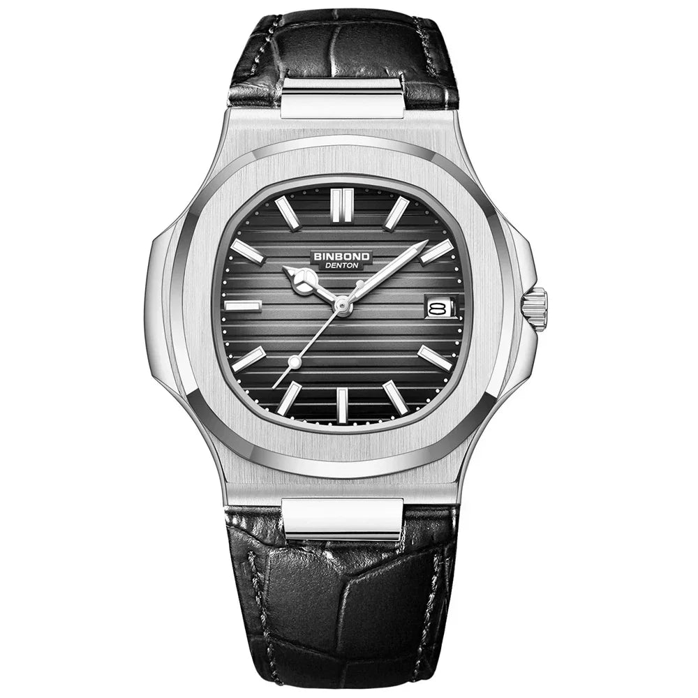 New Casual Business Fashion Quartz Wristwatches Rose Gold Clock Men Luxury Watch Automatic Watches Mens Black Relogio Masculino
