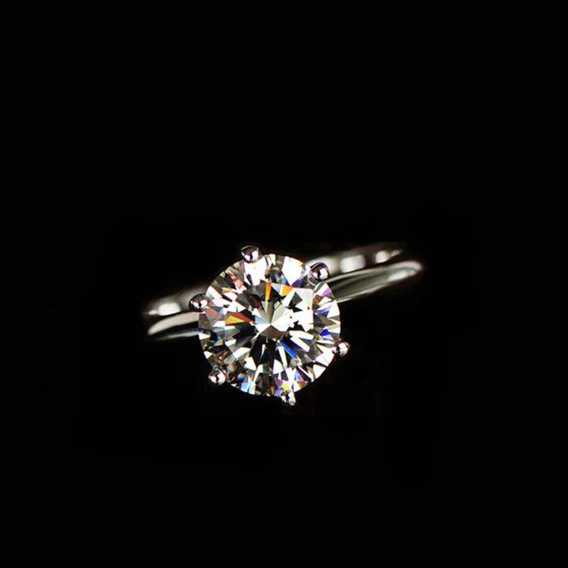 925 Sterling Silve Real Moissanite Ring Grace Banquet Shiny Jewelry Engagement Gift