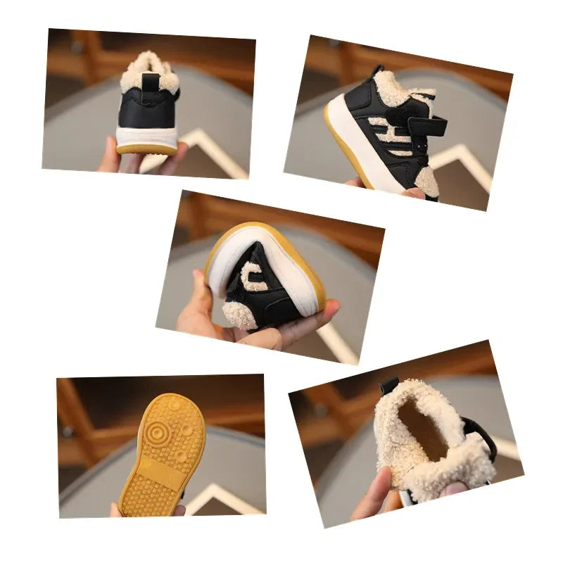 Winter Children Snow Boots for Boys Girls Fashion Kids Outdoor Sneakers Ankle Booties Warm Plush Running Sports Kids Shoes