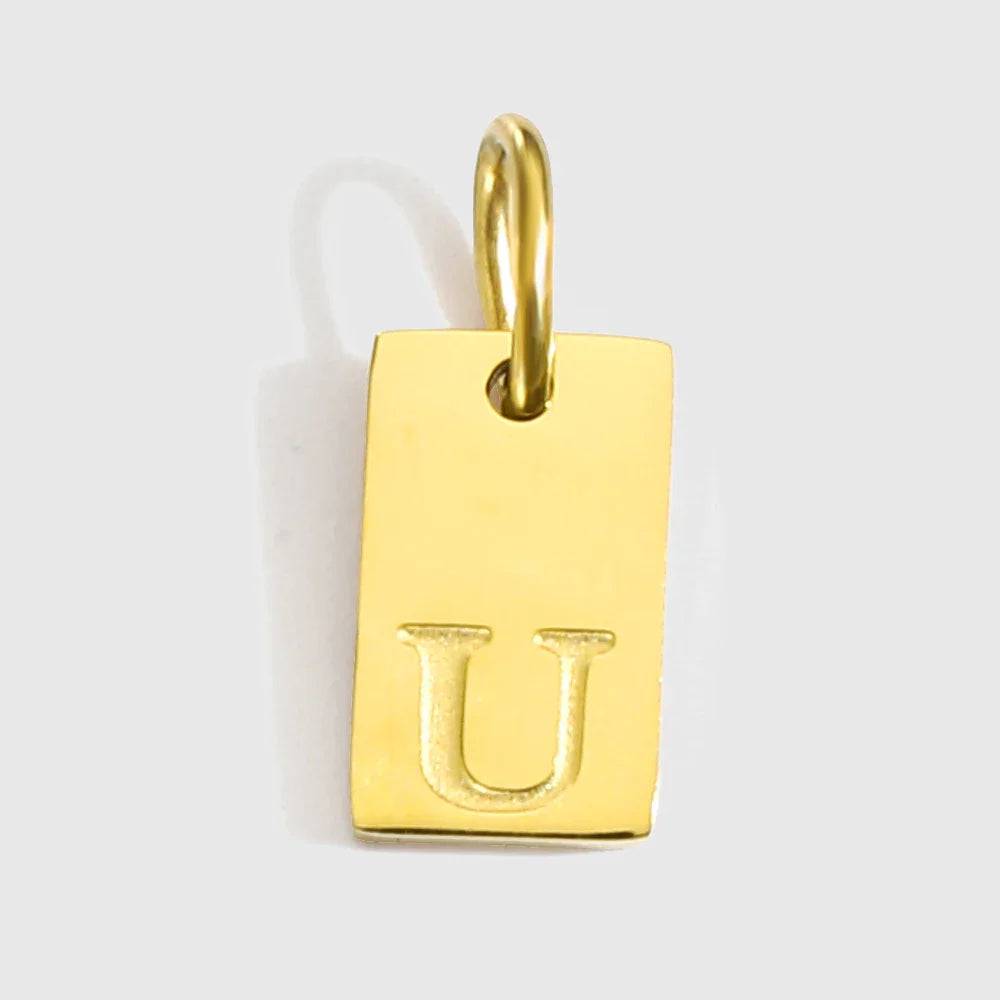 Alphabet Charm Pendant for Necklaces Stainless Steel Jewelry DIY Engraved Lettering Accessories Women's Fashion Jewelry