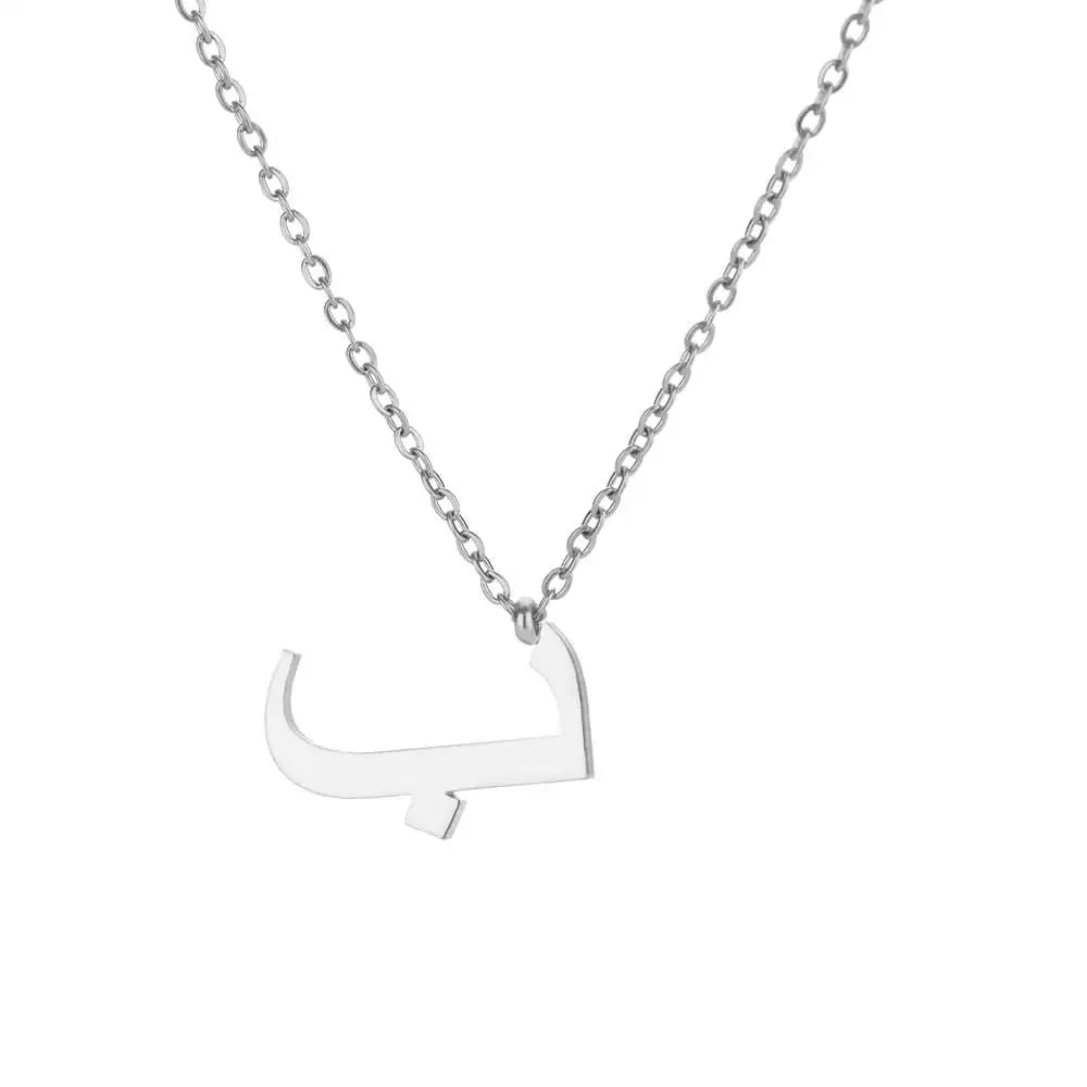 Arabic Letter Name Pendant Necklace For Women Stainless Steel Inital Chain Choker Collar Necklace 2024 Wedding Jewelry bijoux