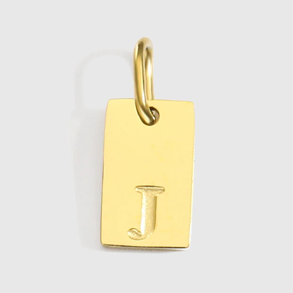 Alphabet Charm Pendant for Necklaces Stainless Steel Jewelry DIY Engraved Lettering Accessories Women's Fashion Jewelry