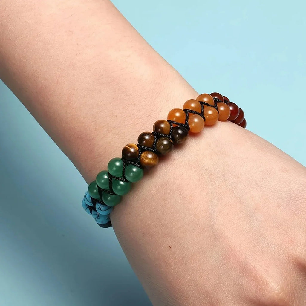 Chakra Treatment Crystal Bracelet Yoga Stone Adjustable Beads Bracelet Meditation Relaxation Anxiety Women's Bracele