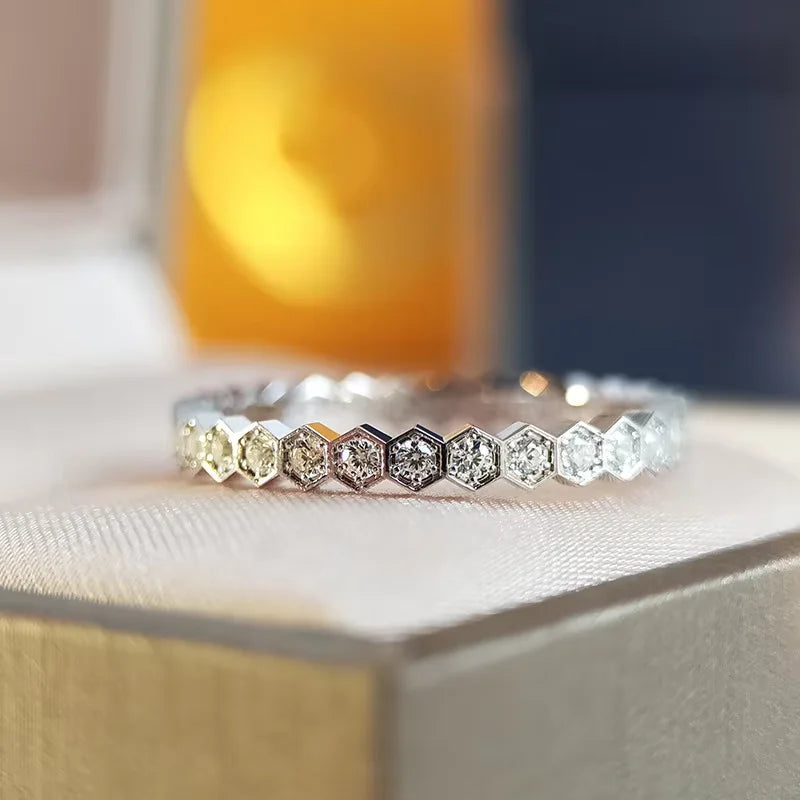 925 Sterling Silver Vintage Geometric Shape Zircon Rings For Women Gift Match Daily Party High Quality Fine Jewelry Accessories
