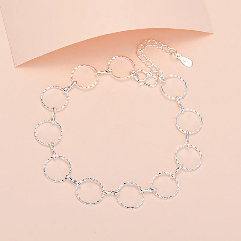 925 Sterling Silver Lucky Bead Charm Bracelets Woman Couple Chain Round Bangles Luxury Jewelry Accessories Wholesale