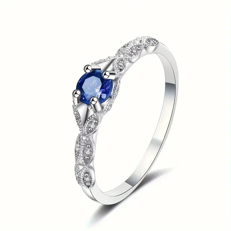 925 Sterling Silver Light Luxury Style Amethyst Zirconia Women's Ring in Europe and America Simple Fashion Gem Temperament Ring
