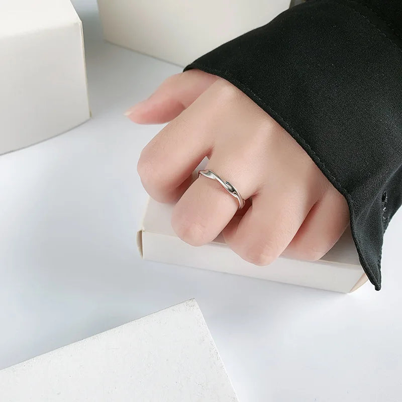 Fashion 925 Sterling Silver Simple Twisted Wire Rings For Women Wedding Fine Jewelry Gift Wholesale