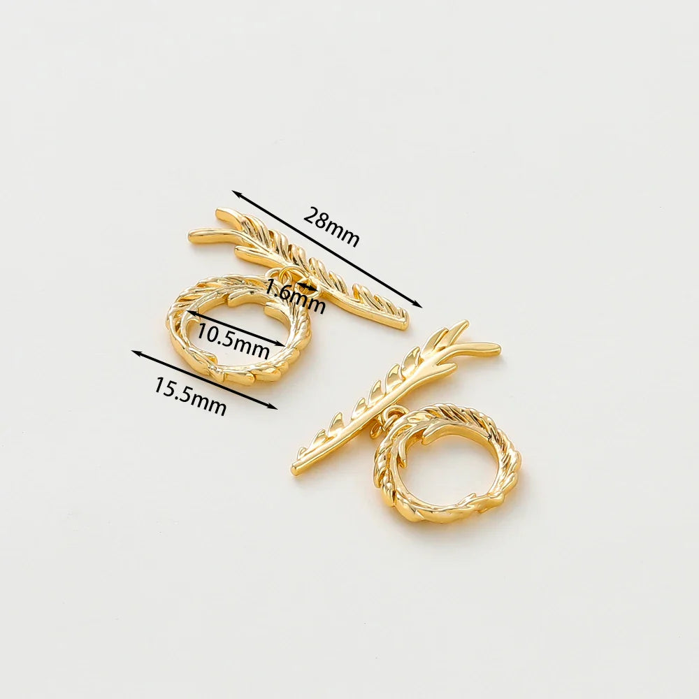 4 Sets 14K/18K Gold Color Plated Brass O Toggle Clasps Connector for DIY Bracelet Necklace Jewelry Making Findings Accessories