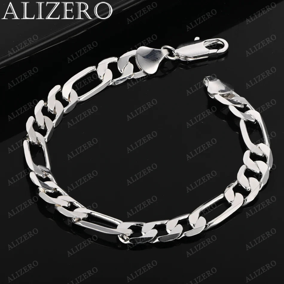 ALIZERO 925 Sterling Silver Bracelet 4/6/8/10/12mm Chain Bracelets For Men Women Fashion Party Fine Jewelry Wholesale