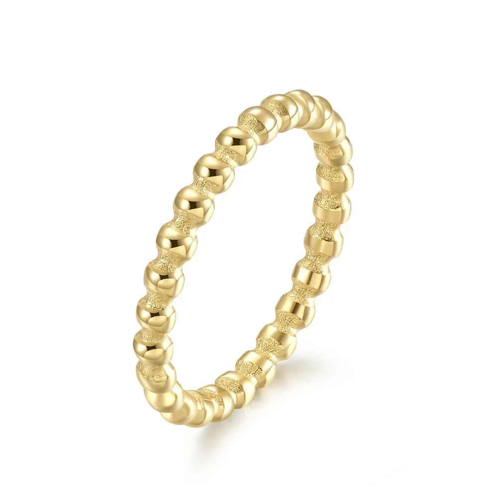 2mm Stainless Steel Stackable Ring Beads Eternity Band for Women Girl Size 5-11