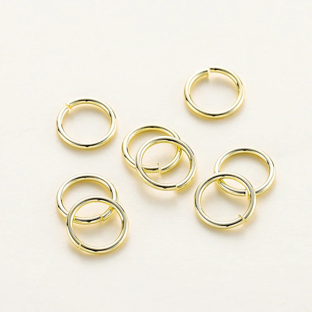 50-200/lot 14K 18K Gold Necklace Open Single Jump Ring Lobster Clasp Connector Split Ring Fitting DIY Jewelry Making Accessories