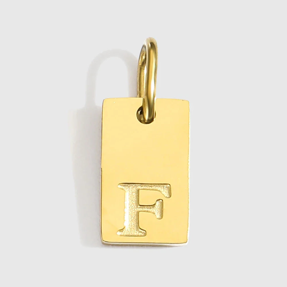 Alphabet Charm Pendant for Necklaces Stainless Steel Jewelry DIY Engraved Lettering Accessories Women's Fashion Jewelry