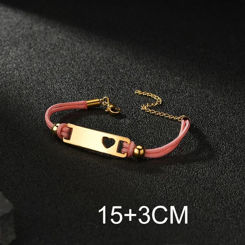 Bluelory Personalized Bracelet For Men  Women Stainless Steel Multi Styles Blank Nameplate Heart Bracelet  Party Jewelry Gift