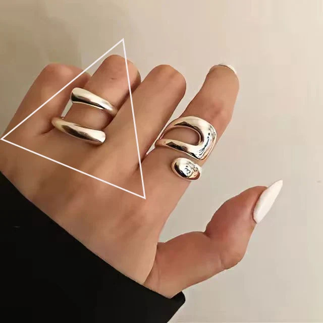 925 Sterling Silver Chain Knot Ring For Women Wrap Wide Band Rock Geometry Punk Jewelry Gift Wholesale Dropshipping
