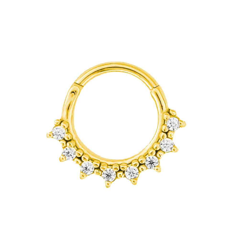 316L Surgical Steel Segment Nose Ring Zircon Septum Clicker Ear Cartilage Helix Daith Hoop Body  Piercing Jewelry