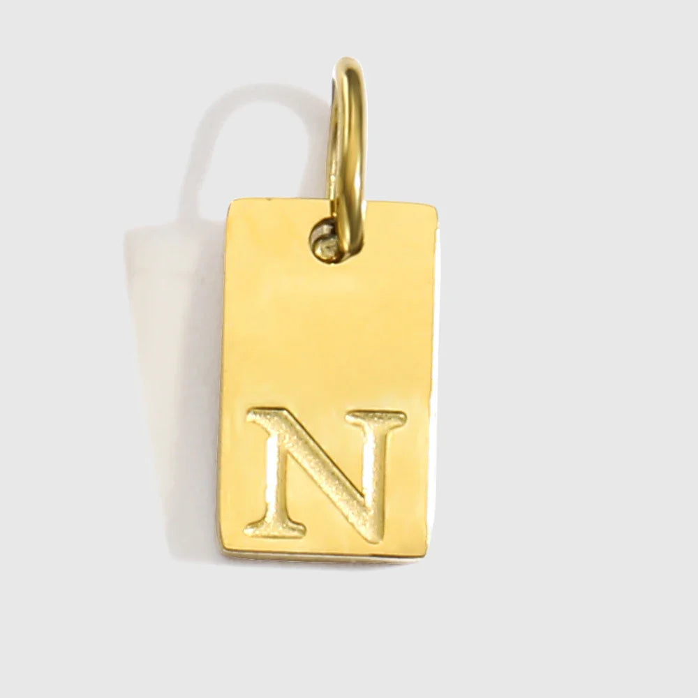 Alphabet Charm Pendant for Necklaces Stainless Steel Jewelry DIY Engraved Lettering Accessories Women's Fashion Jewelry
