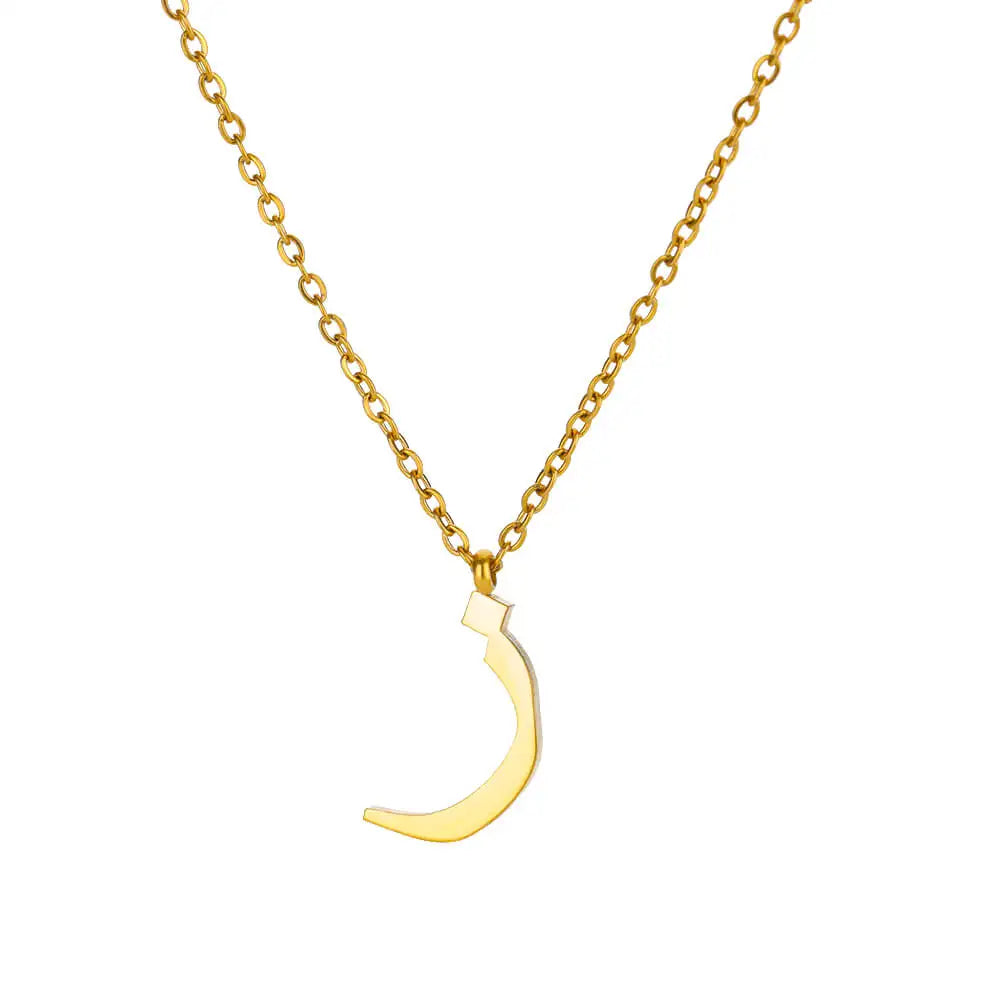 Arabic Letter Name Pendant Necklace For Women Stainless Steel Inital Chain Choker Collar Necklace 2024 Wedding Jewelry bijoux