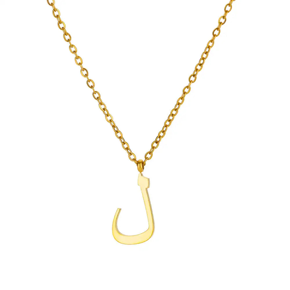 Arabic Letter Name Pendant Necklace For Women Stainless Steel Inital Chain Choker Collar Necklace 2024 Wedding Jewelry bijoux