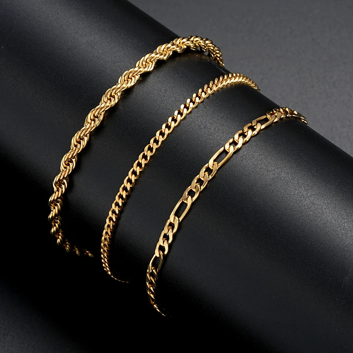 3pcs/set Stainless Steel Punk Cuban Chain Bracelet for Men Minimalist Silver Color Hip Hop Bracelet Party Fashion Jewelry Gifts