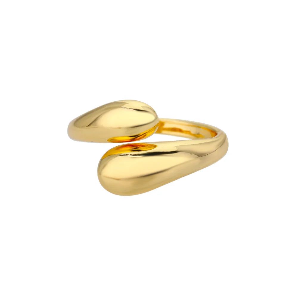316L Stainless Steel Rings for Women Gold Color Multilayer Geometric Open Ring Vintage Waterproof Wedding Aesthetic Jewelry Gift