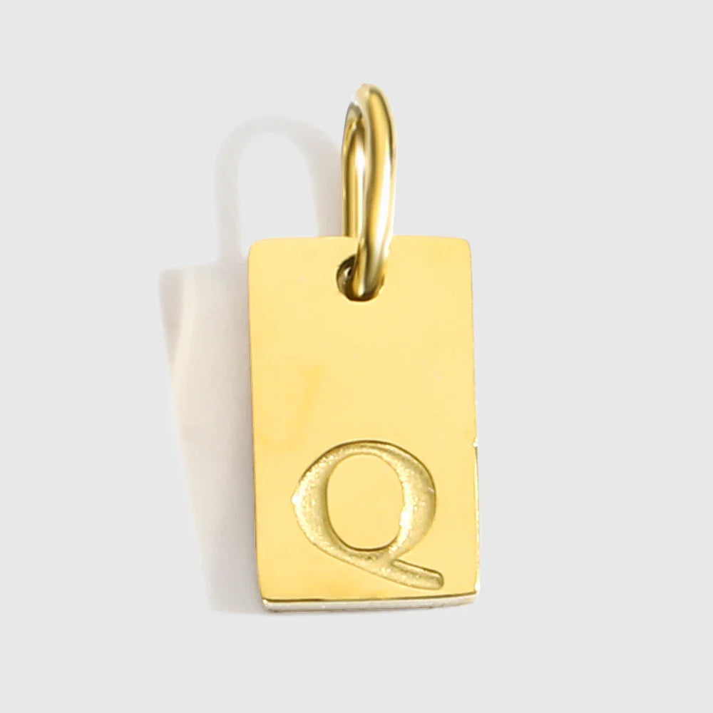 Alphabet Charm Pendant for Necklaces Stainless Steel Jewelry DIY Engraved Lettering Accessories Women's Fashion Jewelry