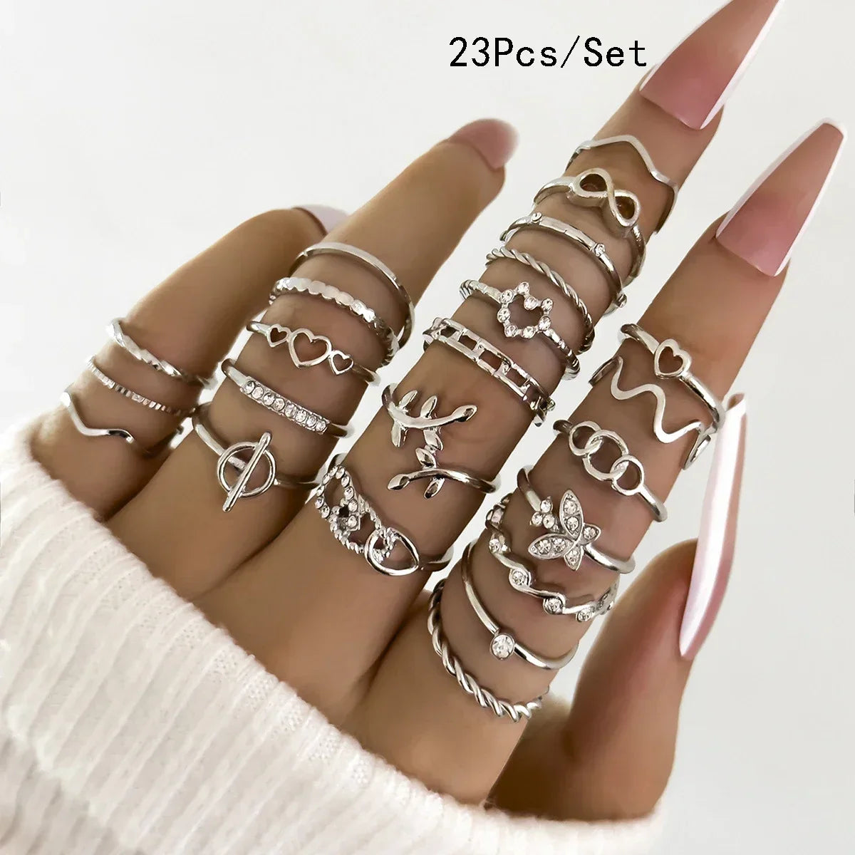30Pcs Gold Color Knuckle Rings Set For Women Bohemian Geometric Finger Ring Girls Wedding Party Jewelry Gift