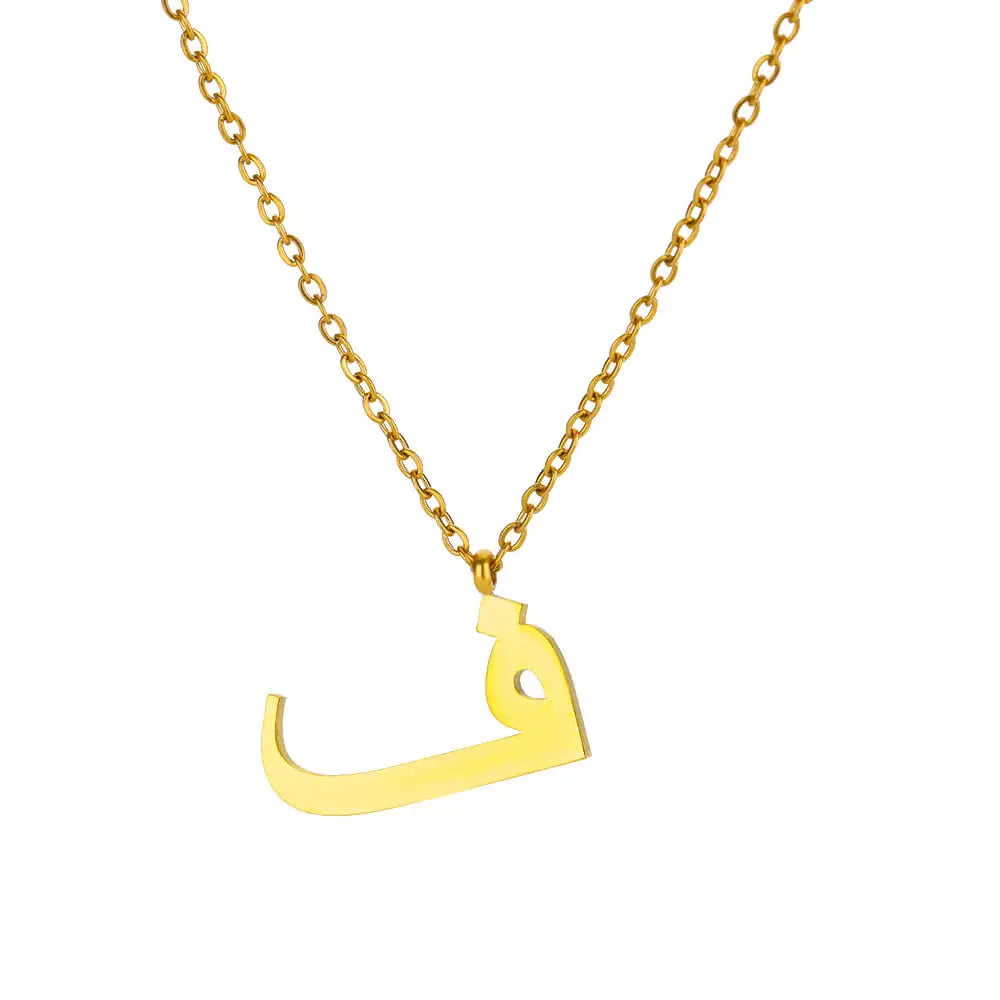 Arabic Letter Name Necklaces For Women Stainless Steel Alphabet Pendant Chain Choker Collar Femme Wedding Aesthetic Jewelry Bff