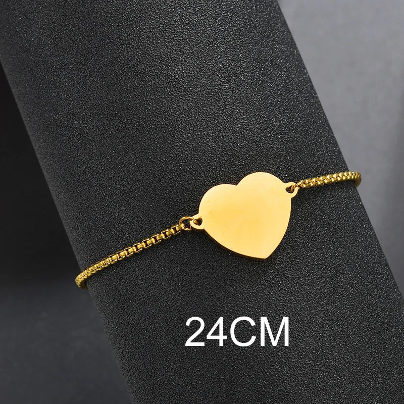 Bluelory Personalized Bracelet For Men  Women Stainless Steel Multi Styles Blank Nameplate Heart Bracelet  Party Jewelry Gift