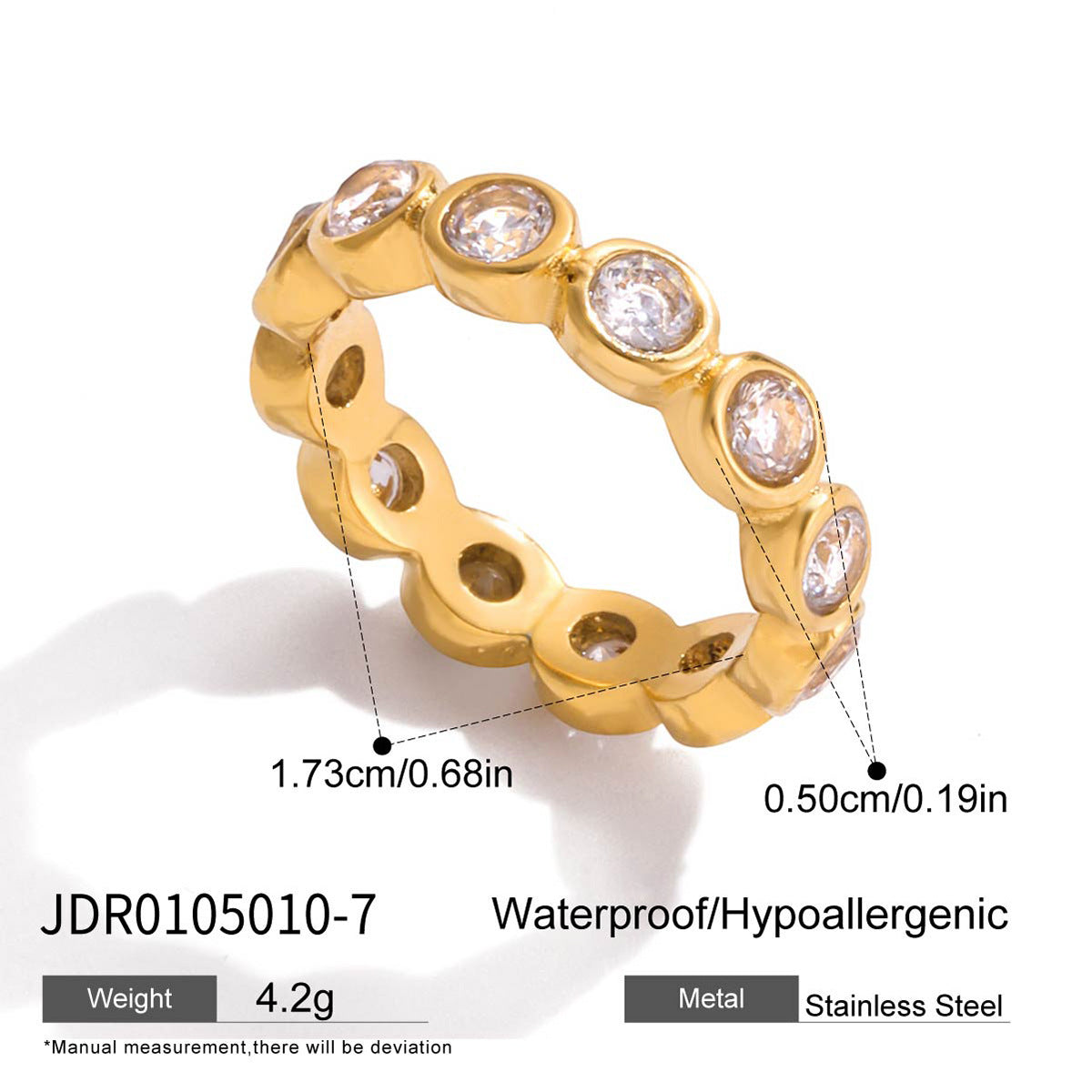 Rhinestone Hand Chain and Ring Bracelet Set