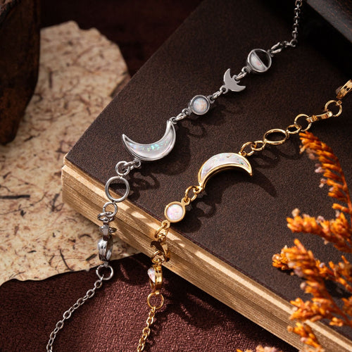 18k gold moon crescent gold-plated silver bracelet