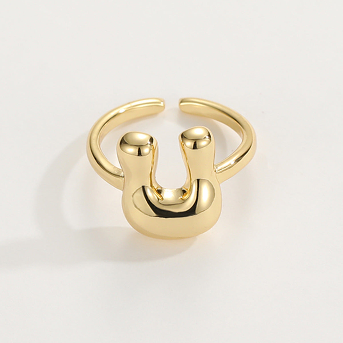 Adjustable English Letter Ring With Adjustable Opening