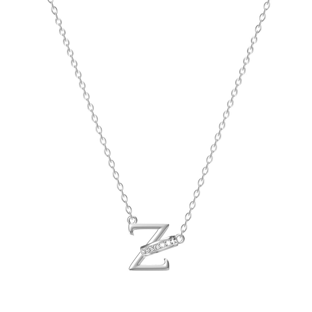 26-Letter Diamond-Embedded Unique Design Necklace For Women