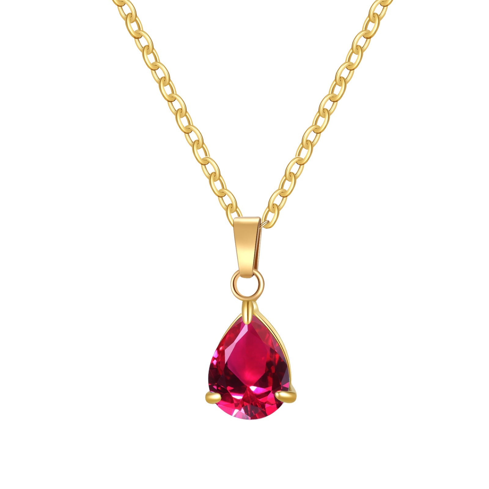 3A Water Drop Zircon Small Pendant Solitaire Pear-Shaped Zircon Womens Clavicle Chain