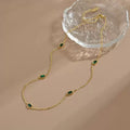 Non-fading Titanium Steel, Trendy And Niche Instagram-style, Light Luxury With A Premium Feel18K Gold Sugar-cube Emerald Set, Exquisitely Crafted And Versatile For Women This Summer
