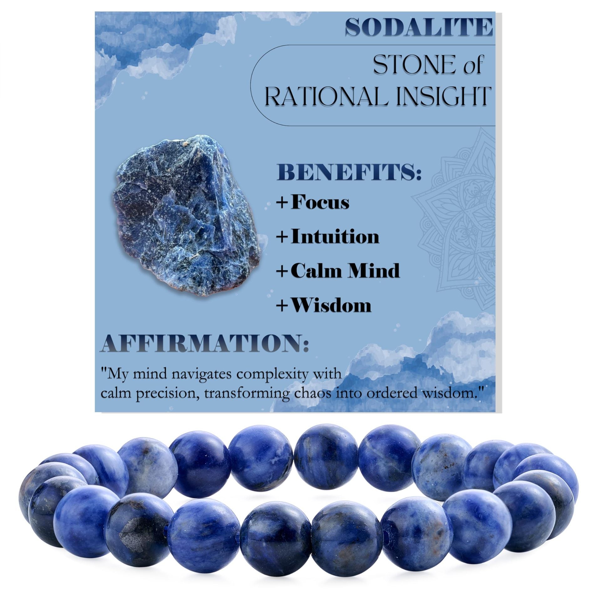 8mm Natural Stone Bead Bracelet White Turquoise