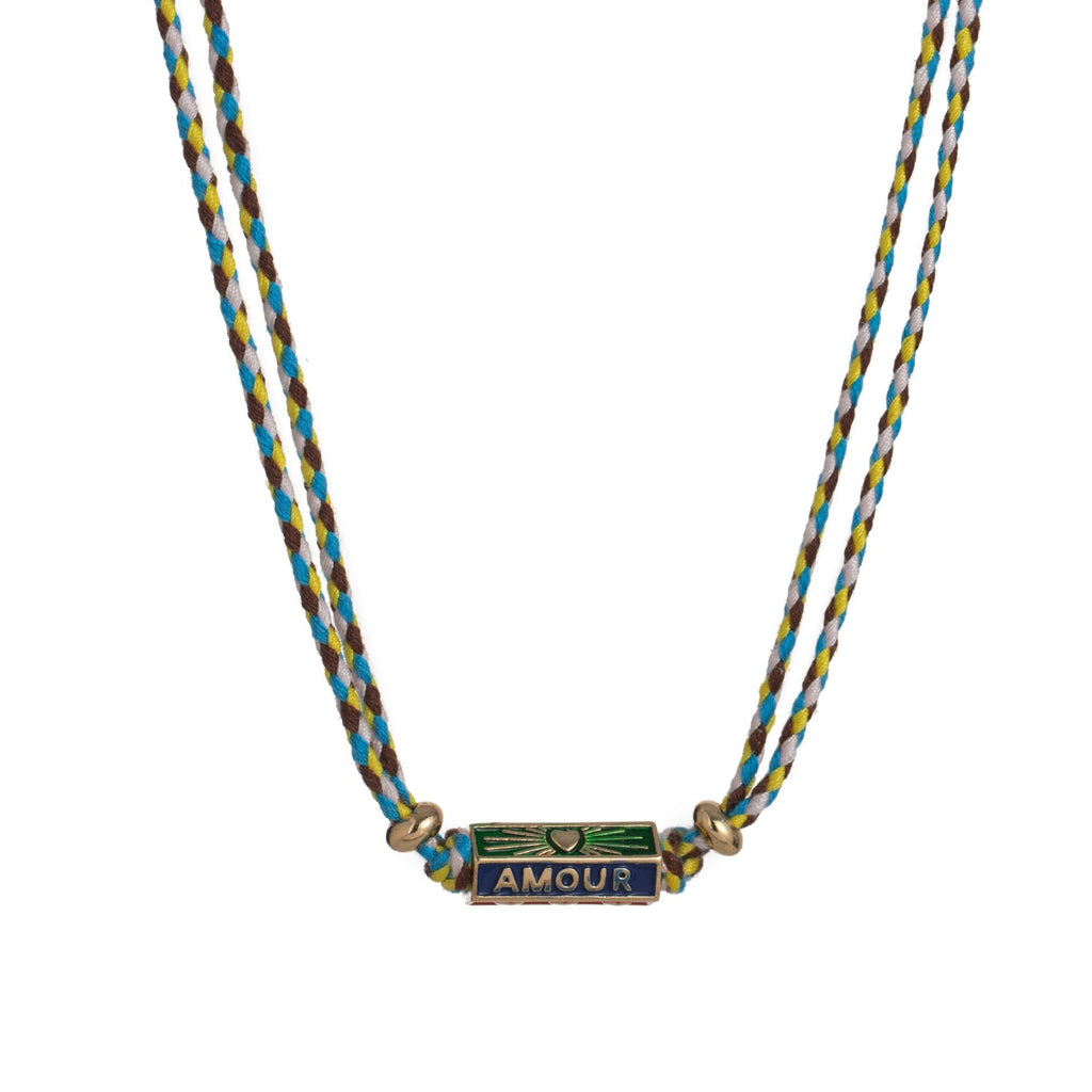 Bohemian style colorful love pendant necklace bracelet