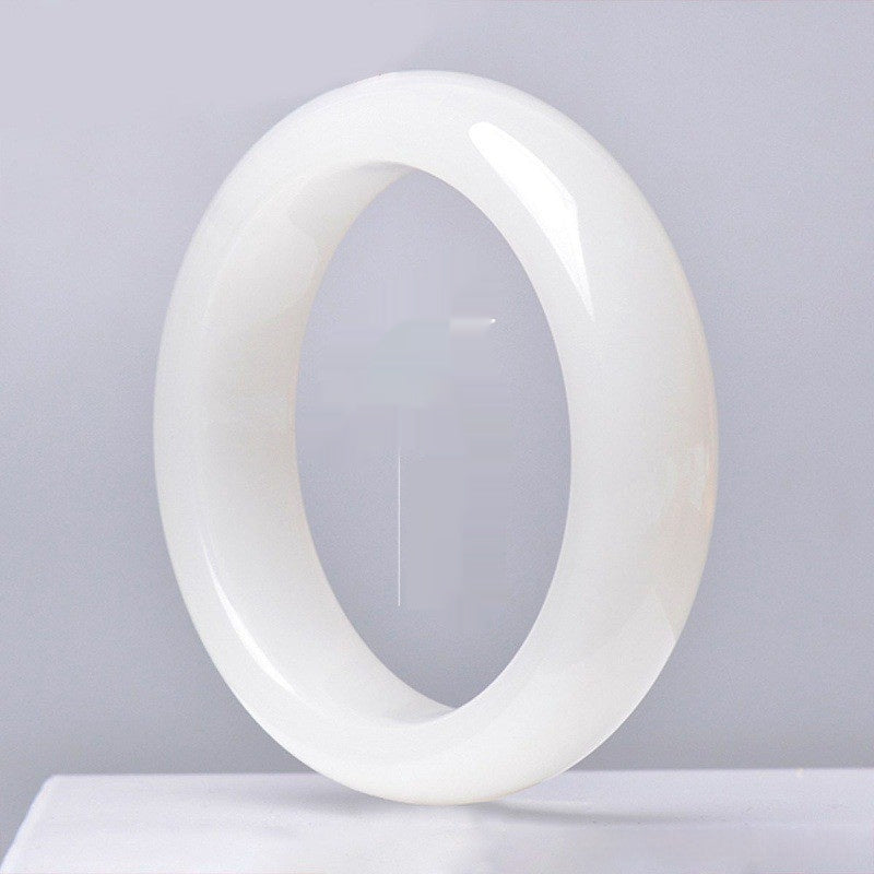 Natural Xinjiang Mutton-fat Grade White Jade Bracelet, Hetian