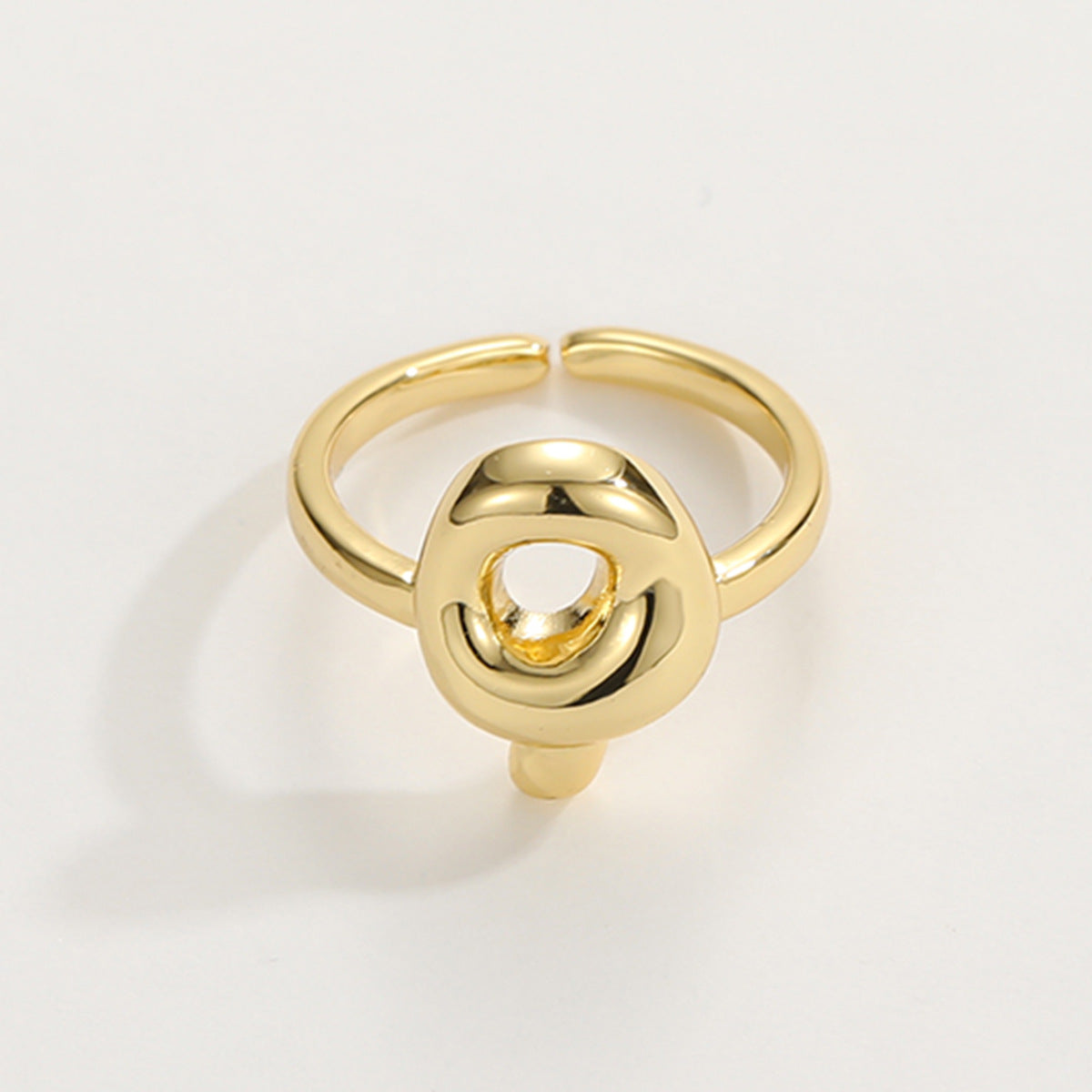 Adjustable English Letter Ring With Adjustable Opening
