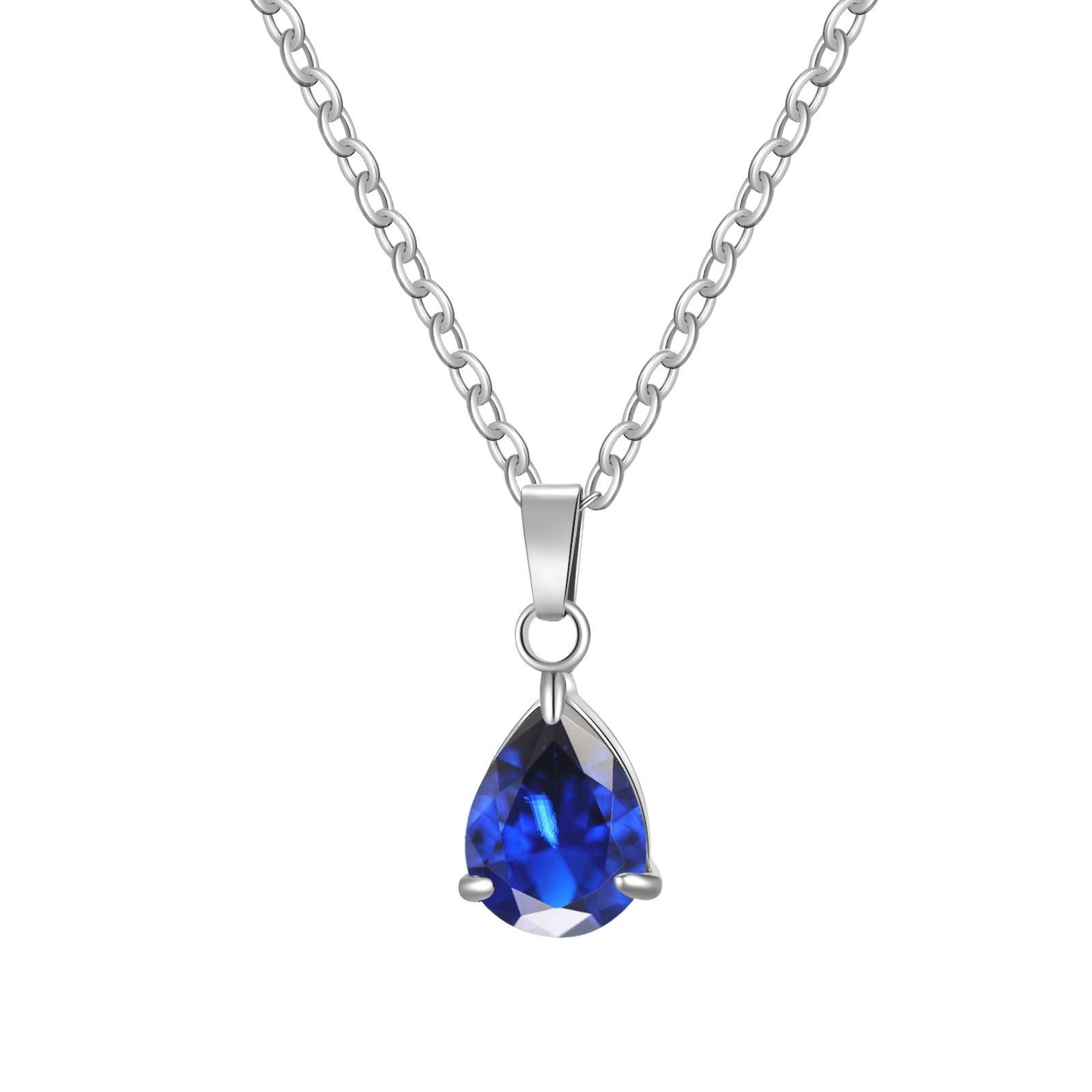 3A Water Drop Zircon Small Pendant Solitaire Pear-Shaped Zircon Womens Clavicle Chain