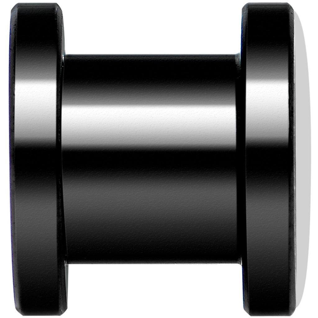 Katrina Sugar Skull Rose Flower Black Anodized Screw Fit Plug Set 0G