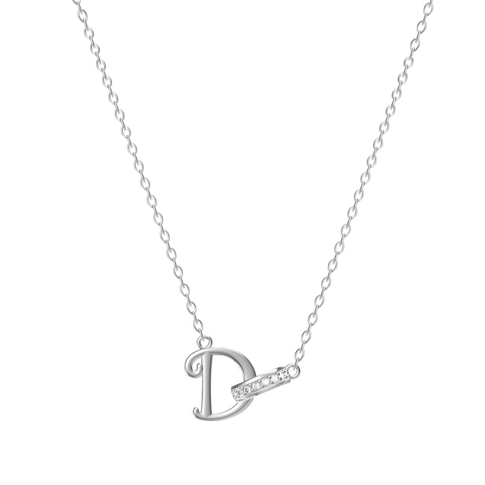 26-Letter Diamond-Embedded Unique Design Necklace For Women