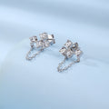 S925 Silver Asymmetric Multicolor Zircon Tassel Drop Earrings, Women Unique Versatile Dangle Jewelry