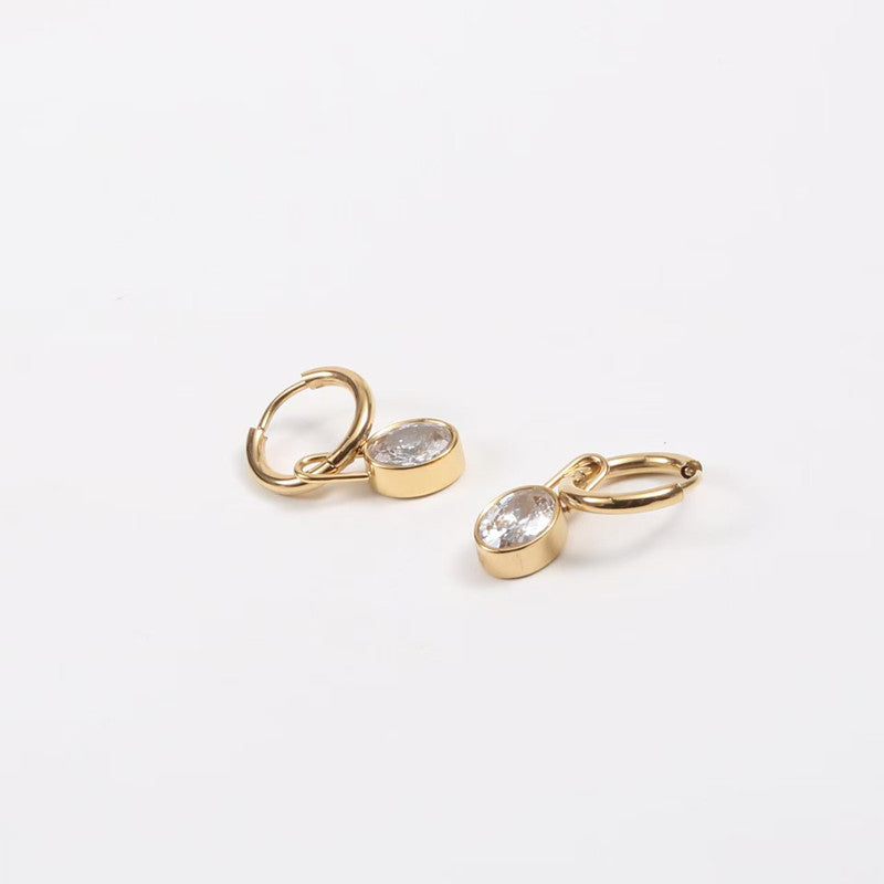 316 Stainless Steel Cartilage Piercing Earring, Single, Diamond-Encrusted Nose Hoop