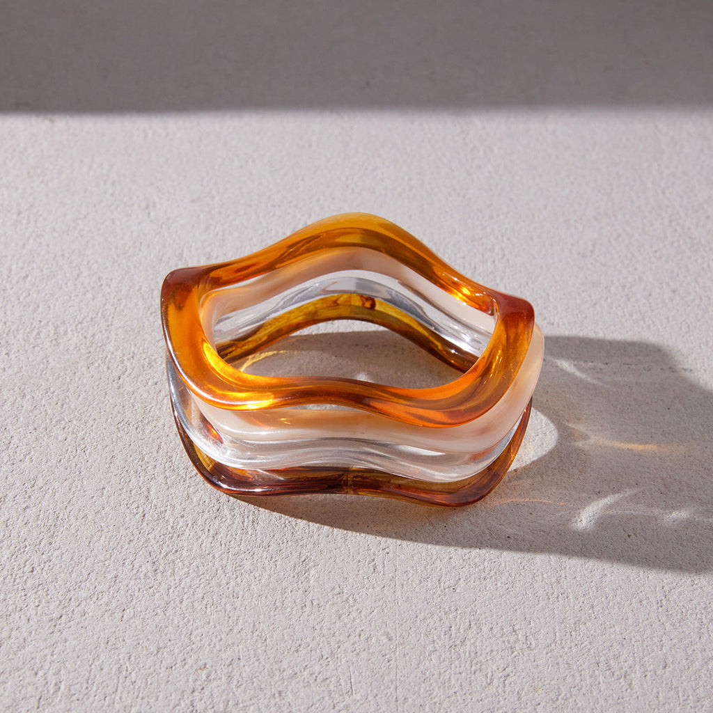 Acrylic Resin Wave Bracelet Collection