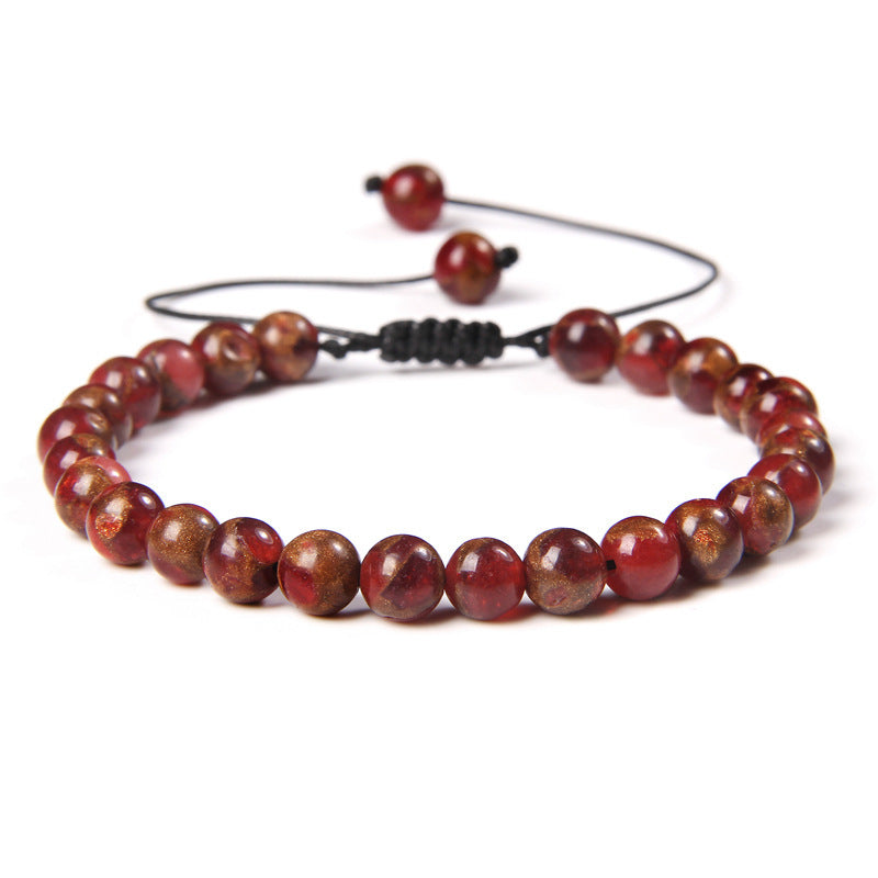6mm Natural Stone Beads Womens Bracelet Yoga Energy Sports