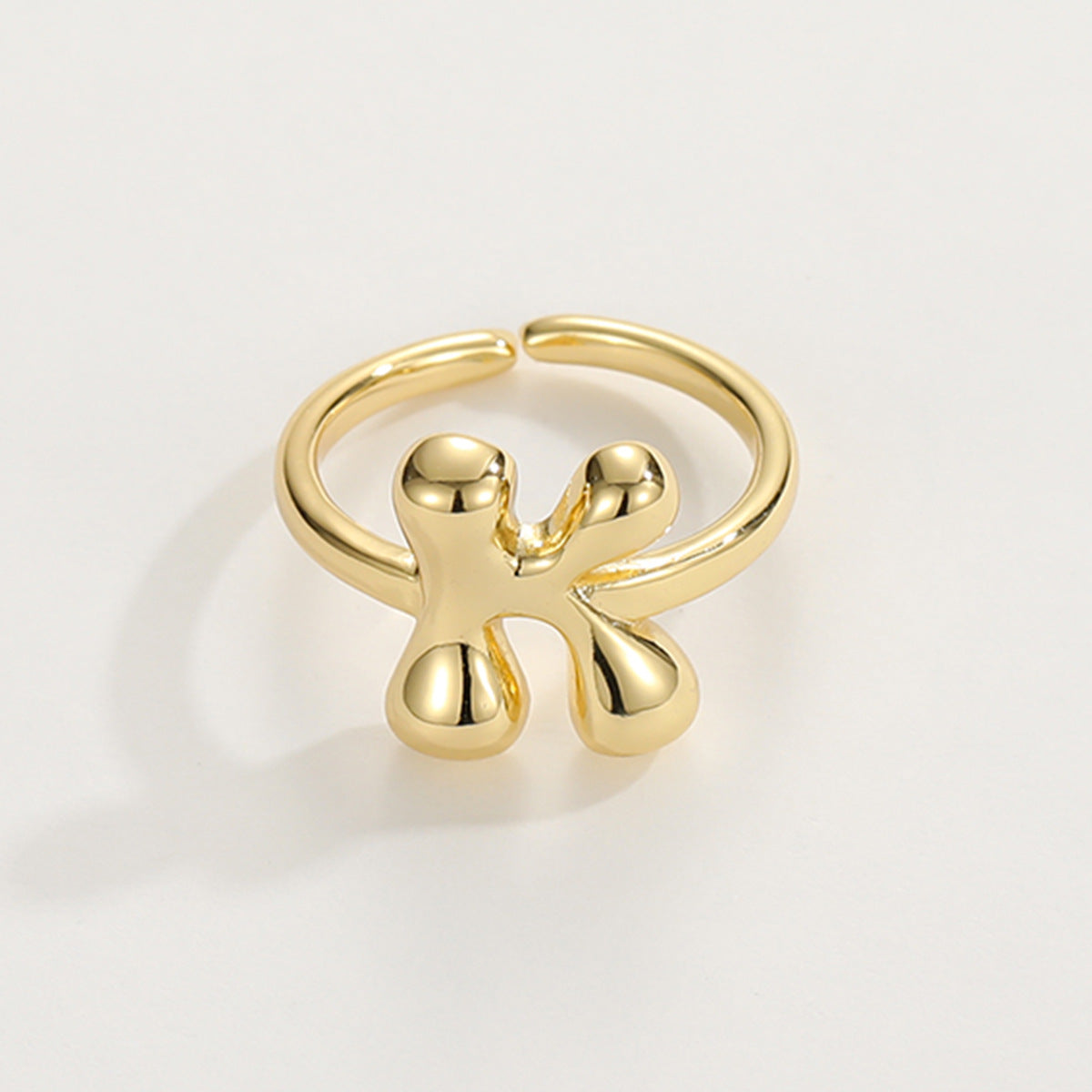 Adjustable English Letter Ring With Adjustable Opening