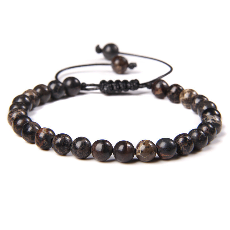 6mm Natural Stone Beads Womens Bracelet Yoga Energy Sports