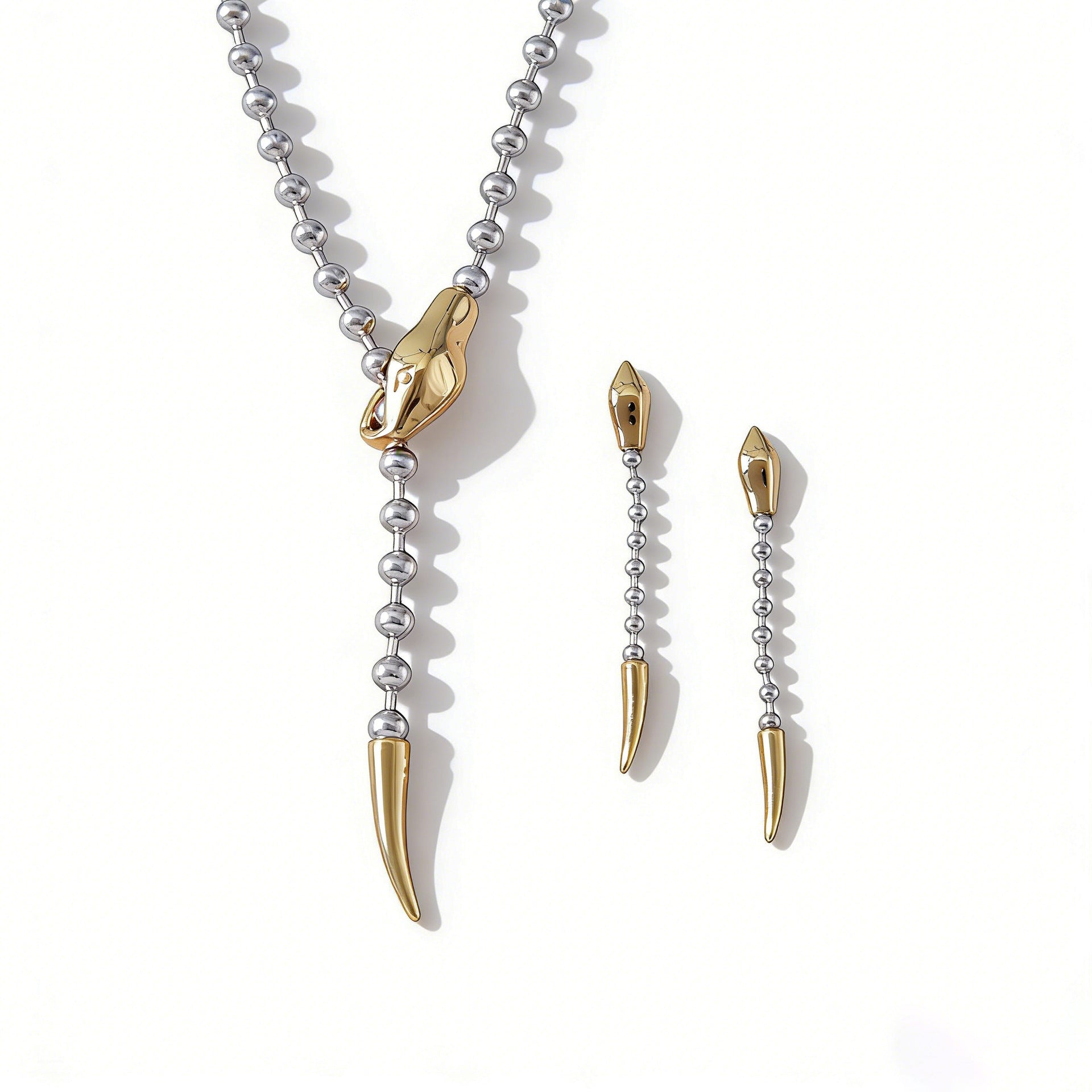 Snake Y Necklace and Earring Set