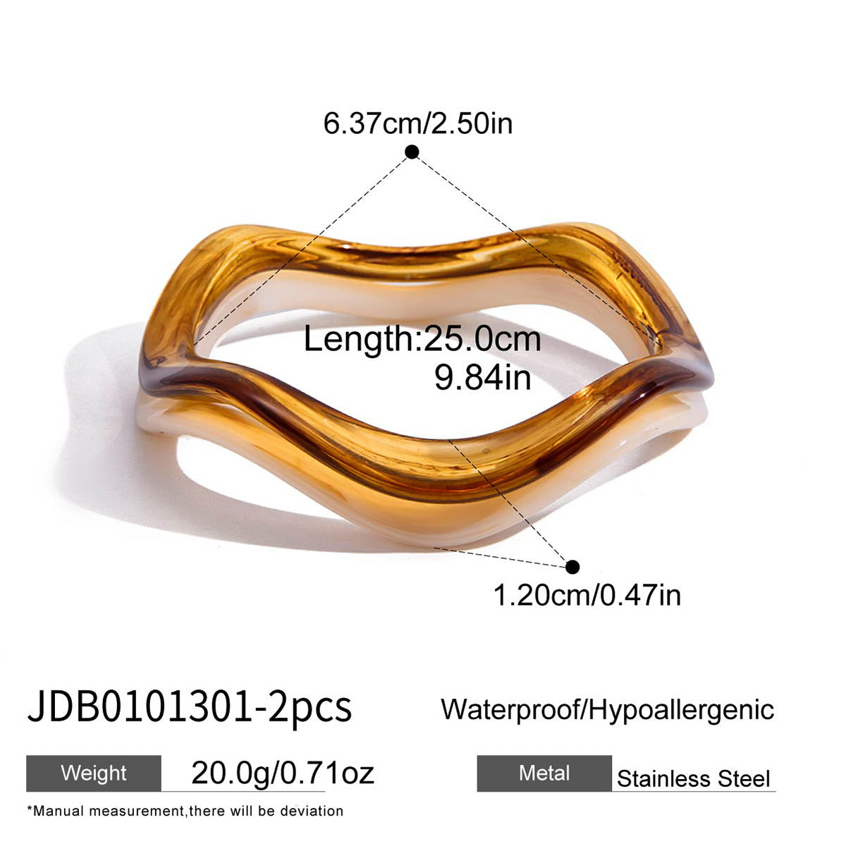 Acrylic Resin Wave Bracelet Collection